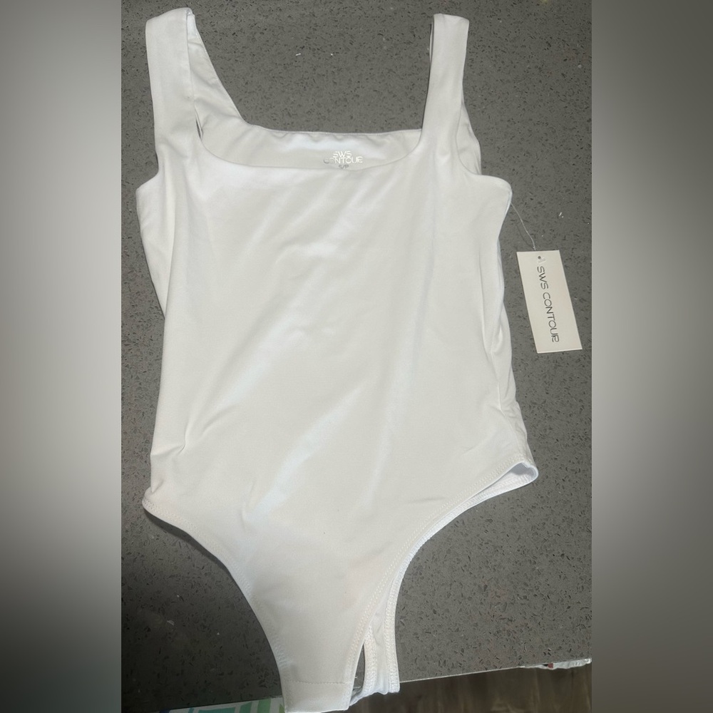 BRAND NEW White Square Neck Bodysuit!